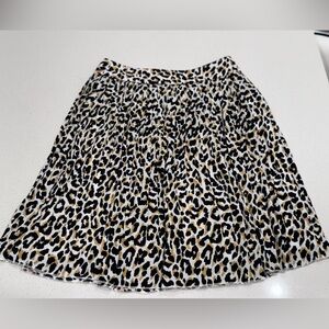 J. Crew Leopard Print Pleated Mini Skirt - Size 00 | NWOT